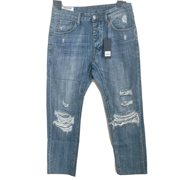 One Teaspoon Other - MAN X ONE TEASPOON Mr. Whites Mens Relaxed Tapered Blue Suede Jeans 30R